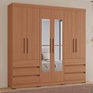 Guarda Roupas Istambul 100 MDF 6 Portas 6 Gavetas e Espelho