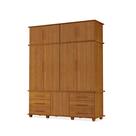 Guarda Roupas Londres 100% Mdf c/ 9 Portas 6 Gavetas Pés Madeira - Luapa - Carvalho New
