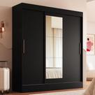 Guarda Roupas Londres 3pts Correr 2gav 100% MDF Preto Cod: 676.033