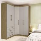 Guarda Roupas Modulado de Canto Diagonal 3 Peças com 5 Portas e 4 Gavetas Paris Luciane Móveis