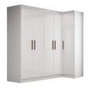 Guarda Roupas Modulado De Canto Madrid Com 5 Portas E 2 Gavetas Maxel Branco