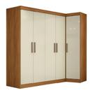 Guarda Roupas Modulado De Canto Madrid Com 5 Portas E 2 Gavetas Maxel Madeirado/off White