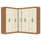 Guarda Roupas Modulado De Canto Madrid Com 9 Portas Maxel Madeirado/off White