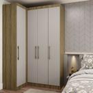 Guarda Roupas Modulado de Canto Reto 2 Peças com 4 Portas Paris Luciane Móveis