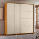 Guarda-Roupas Monet 2 Portas Deslizantes com 4 Gavetas e 8 Prateleiras Cinamomo e Off White - Pallazio
