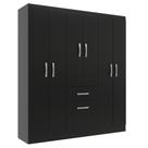 Guarda Roupas New Marbela 07 Portas E 01 Gaveta - Black Black
