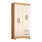 Guarda Roupas Solteiro 4 Portas 2 Gavetas Malta Madeirado / Off White Notável