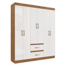 Guarda-roupas Solteiro 6 Portas E 2 Gavetas Multimóveis Cr35210 Off White-nogueira