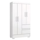 Guarda Roupas Solteiro Juvenil 4 Portas 2 Gavetas Branco Coimbra Aramóveis