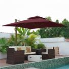 Guarda Sol Alumínio Vinho 3x3m Impermeável UV 98% Estilo Resort