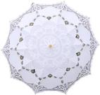 Guarda-sol de renda Bestage 30.7 feminino vintage branco