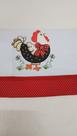 Guardanapo bordado galinha com barra