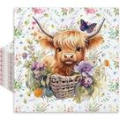 Guardanapo de papel Whaline Highland Cow em aquarela 80 unidades