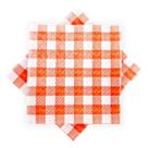 Guardanapo de Papel Xadrez Laranja 20cm x 21cm - 50 Unidades