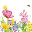 Guardanapo para Decoupage 33x33 Borboletas Flores e Abelha C/2