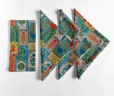Guardanapos de Algodão Canvas com Estampa Patchwork Verde, 51 cm, Kit com 12 - Vargottam