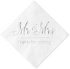 Guardanapos de casamento Crisky Mr Mrs Silver 100 unidades de 3 camadas