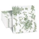 Guardanapos de coquetel com 200 pacotes Sage Green Floral Guardanapos de coquetel com 200 pacotes Sage Green Floral