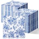 Guardanapos de coquetel Fuutreo 200 unidades de chá de noiva floral azul