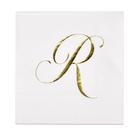 Guardanapos de coquetel Gift Boutique 100 Gold Monogram Letter R