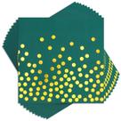 Guardanapos de coquetel Joy Akkess verdes e dourados, pacote com 100 Guardanapos de coquetel Joy Akkess verdes e dourados, pacote com 100