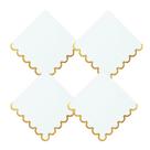 Guardanapos de coquetel Leapig White com folha de ouro, pacote de 100, 25x25cm Guardanapos de coquetel Leapig White com folha de ouro, pacote de 100, 25x25cm