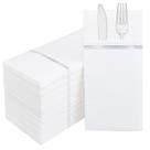 Guardanapos de papel Nervure Silver 100 unidades com bolso para talheres
