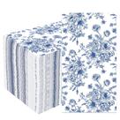 Guardanapos de papel Peony Man Blue Floral, 3 camadas, 33x40cm, pacote com 50