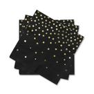 Guardanapos descartáveis Gatherfun pretos e dourados, pacote com 3 camadas e 100 Guardanapos descartáveis Gatherfun pretos e dourados, pacote com 3 camadas e 100