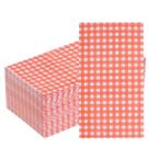Guardanapos WDF Orange Checkered, 3 camadas, descartáveis, pacote com 150