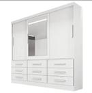 GuardaRoupa Athenas 3 Portas 9 Gavetas Bianchi Branco Bianchi moveis