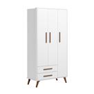 GuardaRoupa Bebê Infantil 3 Portas 2 Gavetas 4 Prateleiras 4 Pés Palito Q Encanto Retrô 3830