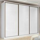 GuardaRoupa Casal Spazio 270 3 portas 6 Gavetas Branco Móveis Lopas