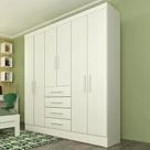 GuardaRoupa Solteiro Arizona 6 Portas Neve Tcil Móveis