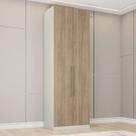 Guardaroupa solteiro Modulado Seletto 2 Portas 3 Gavetas Seletto Areia/Jequitibá - Henn