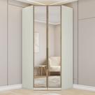 Guarrda-Roupa Solteiro Modulado Seletto 2 Portas com Espelho Areia/Jequitibá - Henn