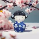 Gueixa em Porcelana Decpooração Japão Elegância Oriental Japonesa Tradição Jap-06A Gueixa em Porcelana Decpooração Japão Elegância Oriental Japonesa Tradição Jap-06A