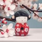 Gueixa em Porcelana Decpooração Japão Elegância Oriental Japonesa Tradição Jap-06A