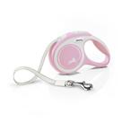 Guia Fita Flexi Bogdahn New Comfort Rose e Branco para Cães - Tamanho P 5m