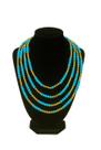 Guia Missangão Amarelo com Azul Claro Opaca e Cristal Prosperidade Doçura Proteção Espiritual Guia Missangão Amarelo com Azul Claro Opaca e Cristal Prosperidade Doçura Proteção Espiritual