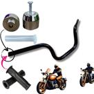 Guidão Para Yamaha Factor YBR Com Manopla Pezinho e Roldana Kit Completo