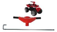 Guidão Vermelho E Eixo Para Quadriciclo 12v Bandeirante