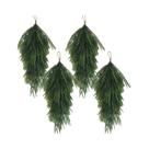 Guirlanda Artificial De Agulhas De Pinheiro Norfolk Verde Em Forma De Gota Para Decoração De Porta E Guirlanda Artificial De Agulhas De Pinheiro Norfolk Verde Em Forma De Gota Para Decoração De Porta E