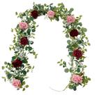 Guirlanda artificial de eucalipto Anna's Whimsy com flores 1,8 m