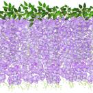Guirlanda artificial de flores de glicínia ZINHO 60 galhos roxos