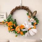 Guirlanda Coelho Cenoura Laço Arranjo Decoração Páscoa 40cm