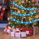 Guirlanda de árvore de Natal Kingdder Prelit Tinsel com luzes