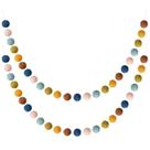 Guirlanda de bolas de feltro de lã WILLBOND Rainbow 2,5 cm e 2 m (multicolorida)