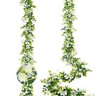 Guirlanda de eucalipto artificial HIAGROW de 1,8 m com 2 flores, pacote com 2