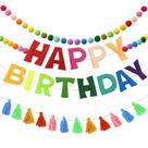 Guirlanda de Feltro com Bolas para Aniversário Happy Birthday Packyouth